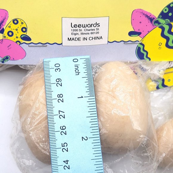 LeeWards Vintage Wooden Craft Easter Wood Eggs New Old Stock Original Package - Picture 3 of 7